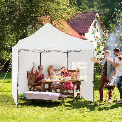 10x10 ft. Pop Up Canopy Tent with Windows Sidewalls and Wheeled Bag