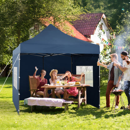 10x10 ft. Pop Up Canopy Tent with Windows Sidewalls and Wheeled Bag