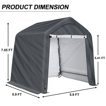 6x6/6x8/8x8/8x12 ft. Heavy Duty Storage Shelter, Portable Shed Carport