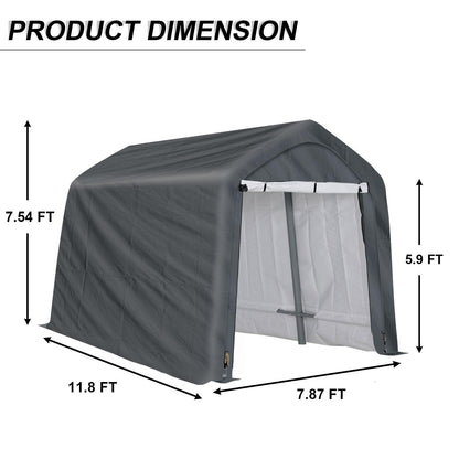 6x6/6x8/8x8/8x12 ft. Heavy Duty Storage Shelter, Portable Shed Carport