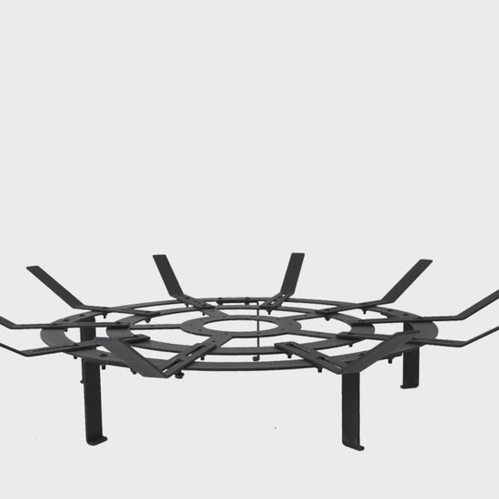 Aoodor 32 inch Round Adjustable Fire Grate, Heavy Duty, Smoke-Free Fire Pit Grate Installation Video