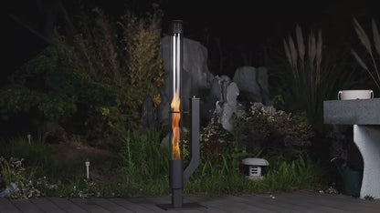 Outdoor Wood Pellet Patio Heater with Rain Cap and Viewing Window