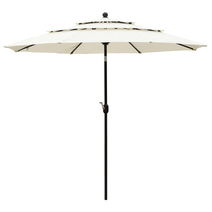 3 Tier 10ft. Patio Umbrella - Market Umbrella with Crank (No Base) Patio Umbrella Aoodor Beige