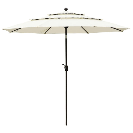 3 Tier 10ft. Patio Umbrella - Market Umbrella with Crank (No Base) Patio Umbrella Aoodor Beige