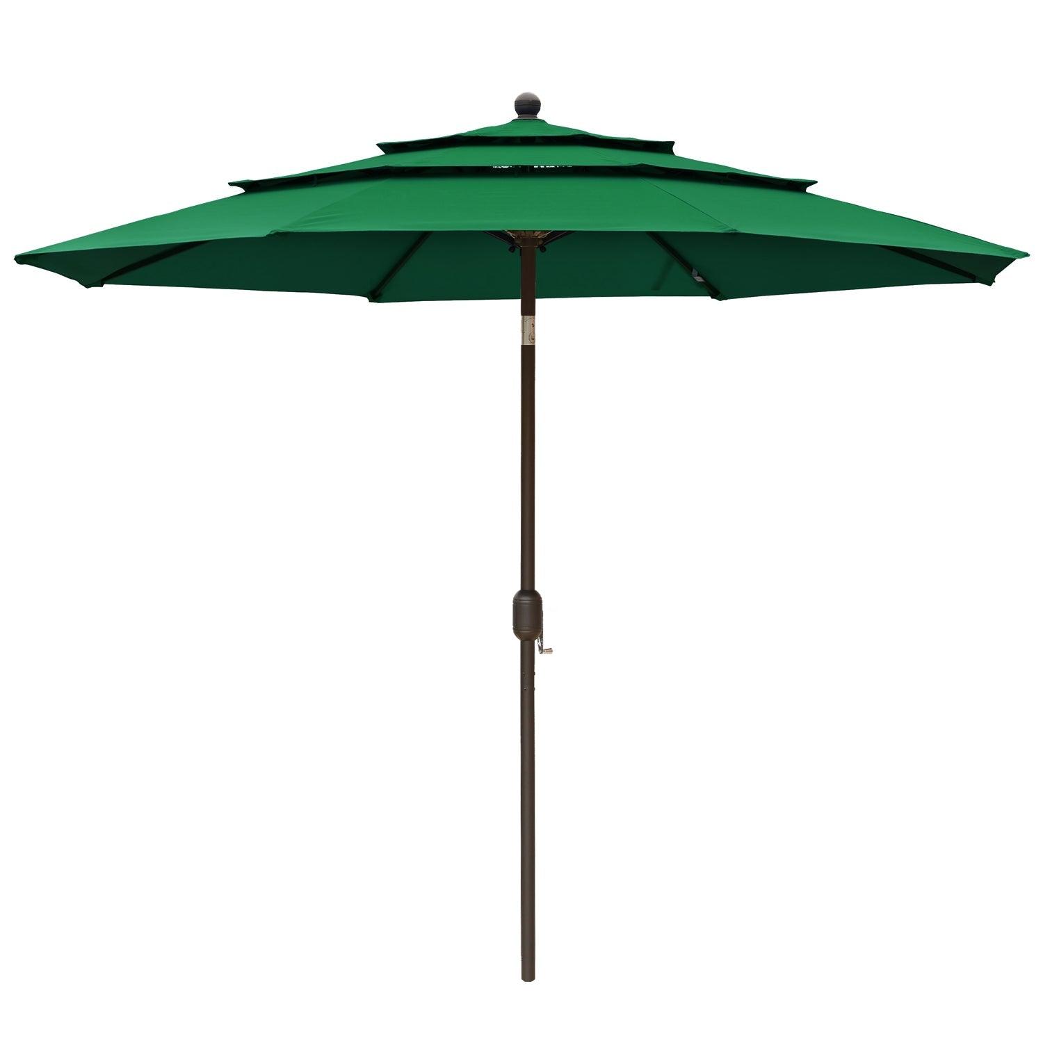 3 Tier 10ft. Patio Umbrella - Market Umbrella with Crank (No Base) Patio Umbrella Aoodor Green