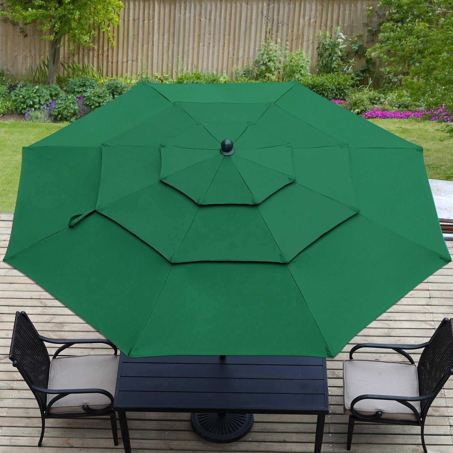 3 Tier 10ft. Patio Umbrella - Market Umbrella with Crank (No Base) Patio Umbrella Aoodor