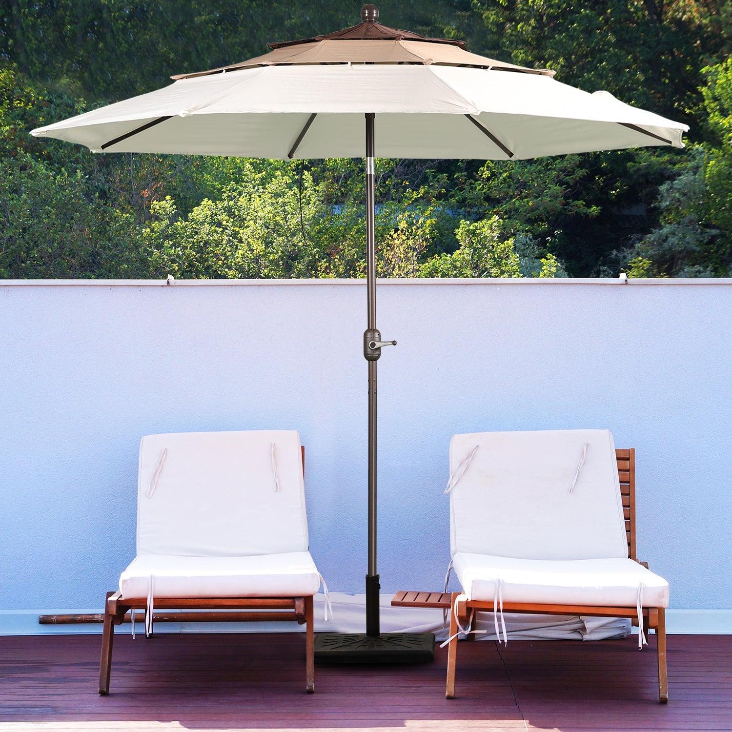 3 Tier 10ft. Patio Umbrella - Market Umbrella with Crank (No Base) Patio Umbrella Aoodor