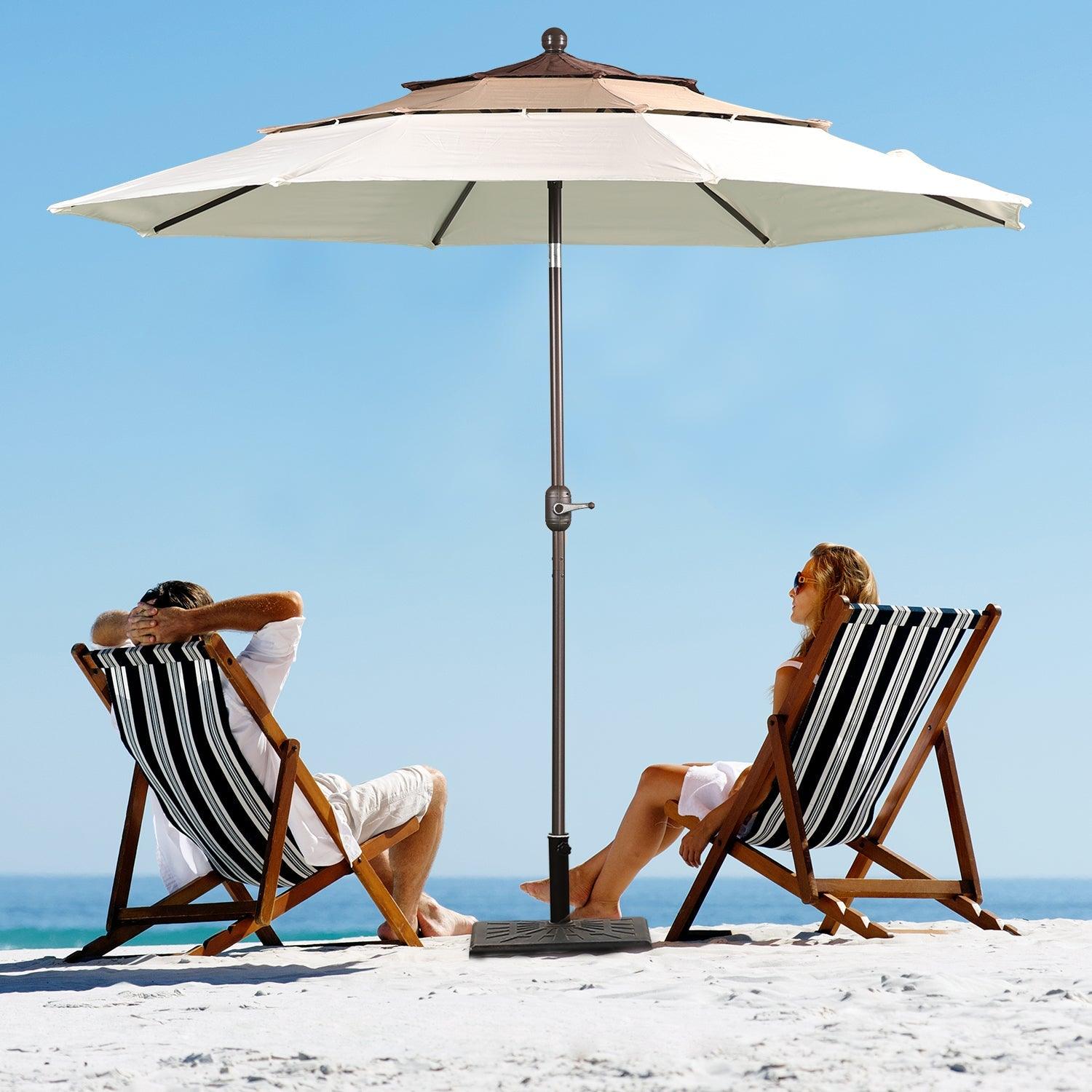 3 Tier 10ft. Patio Umbrella - Market Umbrella with Crank (No Base) Patio Umbrella Aoodor
