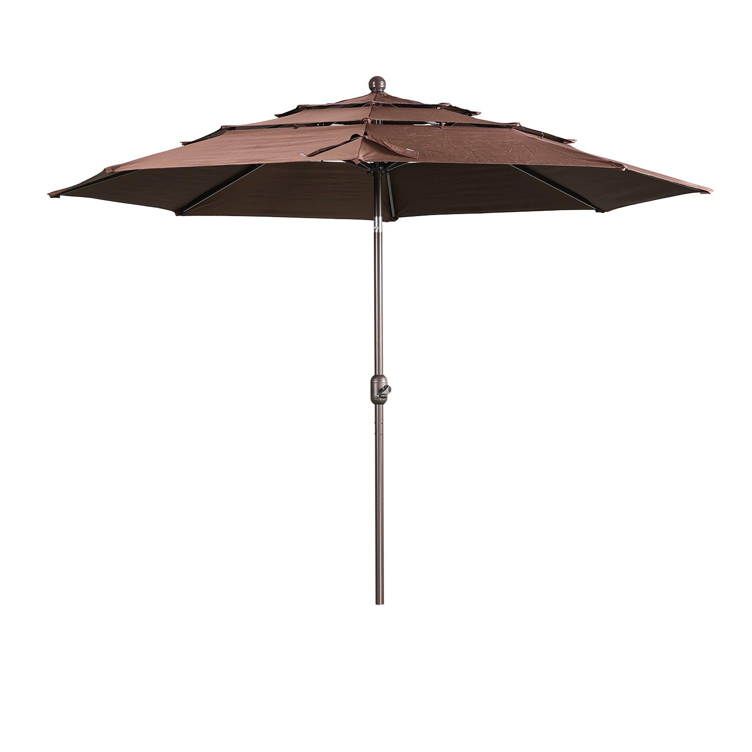 3 Tier 10ft. Patio Umbrella - Market Umbrella with Crank (No Base) Patio Umbrella Aoodor Coffee