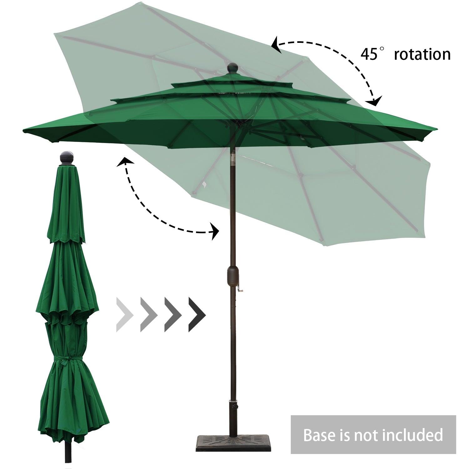 3 Tier 10ft. Patio Umbrella - Market Umbrella with Crank (No Base) Patio Umbrella Aoodor
