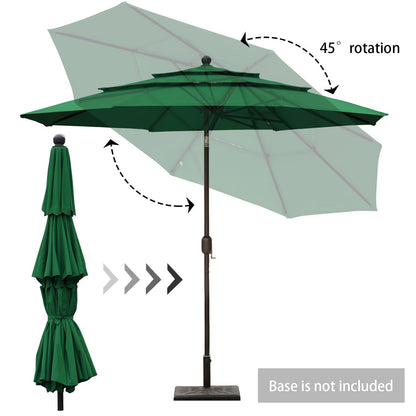 3 Tier 10ft. Patio Umbrella - Market Umbrella with Crank (No Base) Patio Umbrella Aoodor