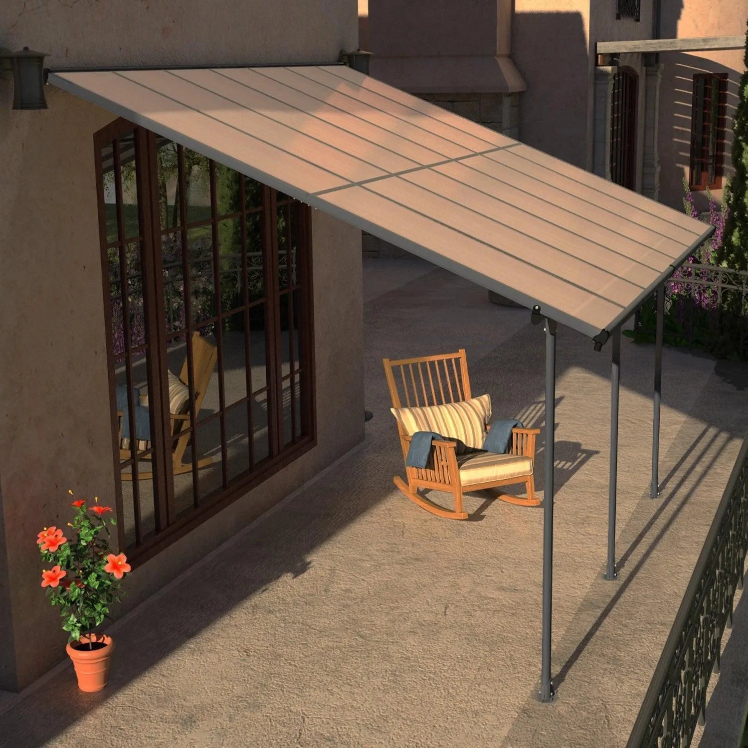 13' x 10' /16.5' x 10' Wall Mount Gazebo - Polycarbonate Outdoor Pergola Pergola Aoodor LLC