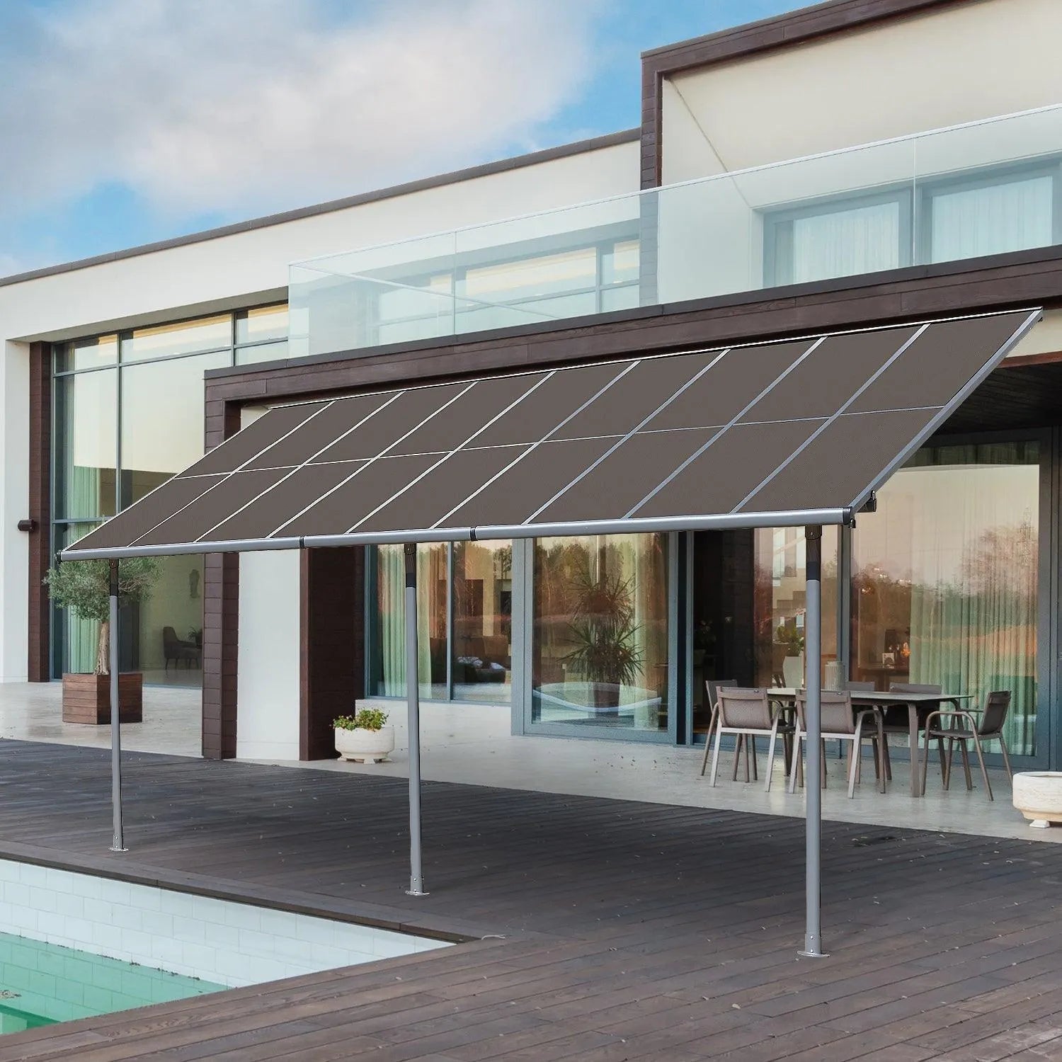 13' x 10' /16.5' x 10' Wall Mount Gazebo - Polycarbonate Outdoor Pergola Pergola Aoodor LLC
