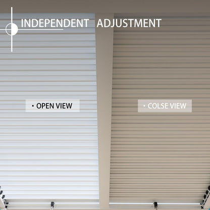 13 x 10 ft. Outdoor Aluminum Wall Mounted Louvered Pergola, Sun Shade Shelter with 2 Adjustable Panels  - Dark Gray/White Louvered Pergola Aoodor LLC   