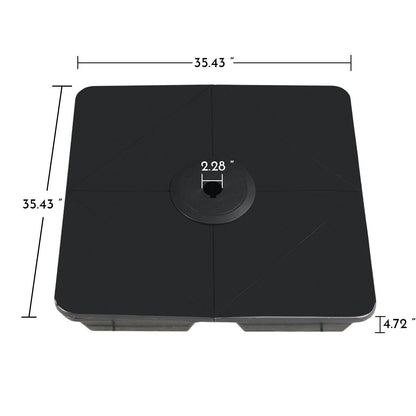 4-Piece Offset Cantilever Patio Umbrella Base Stand - Sand Filled Weight Plates for Stability Patio Umbrella Aoodor LLC