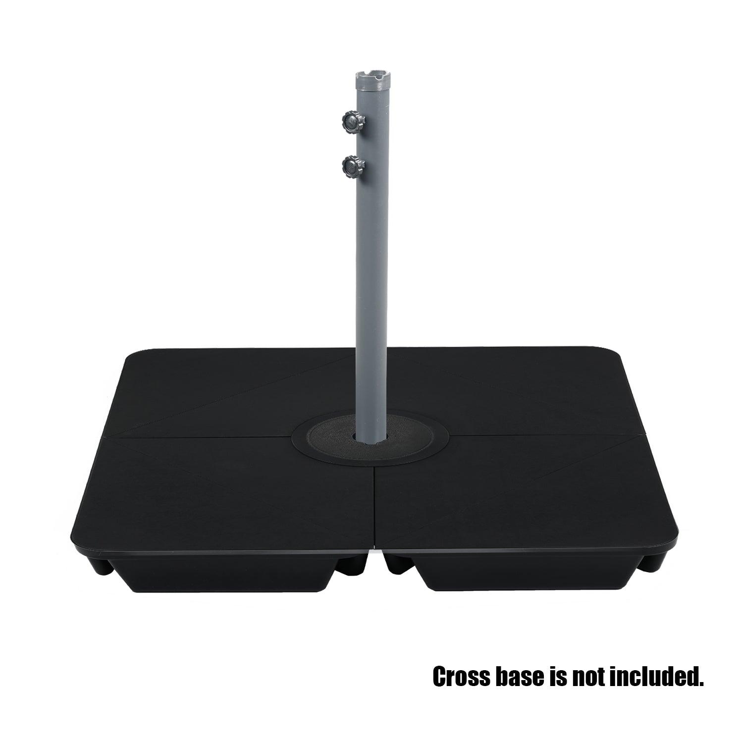 4-Piece Offset Cantilever Patio Umbrella Base Stand - Sand Filled Weight Plates for Stability Patio Umbrella Aoodor LLC