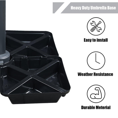 4-Piece Offset Cantilever Patio Umbrella Base Stand - Sand Filled Weight Plates for Stability Patio Umbrella Aoodor LLC