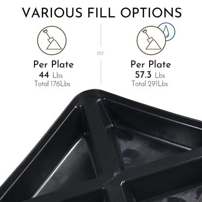 4-Piece Offset Cantilever Patio Umbrella Base Stand - Sand Filled Weight Plates for Stability Patio Umbrella Aoodor LLC