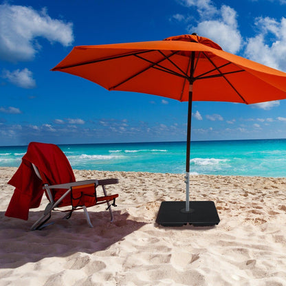 4-Piece Offset Cantilever Patio Umbrella Base Stand - Sand Filled Weight Plates for Stability Patio Umbrella Aoodor LLC