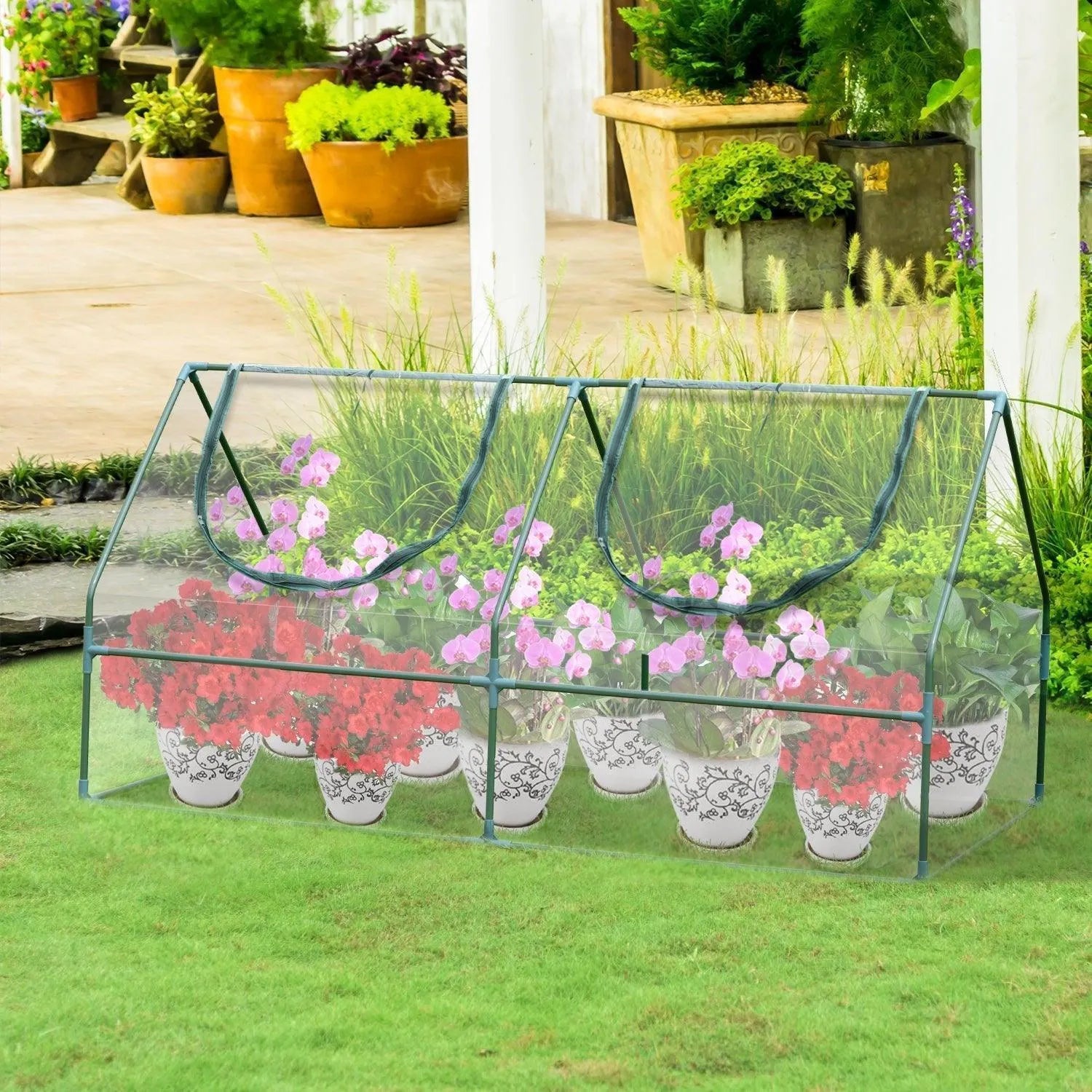 6 ft. x 3 ft. x 3 ft. Mini Greenhouse with 2 Zipper Doors Greenhouse Aoodor