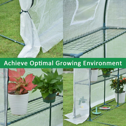 7x3x7 FT Lean to Greenhouse for Outdoors, Portable Walk-in Greenhouse - Aoodor 