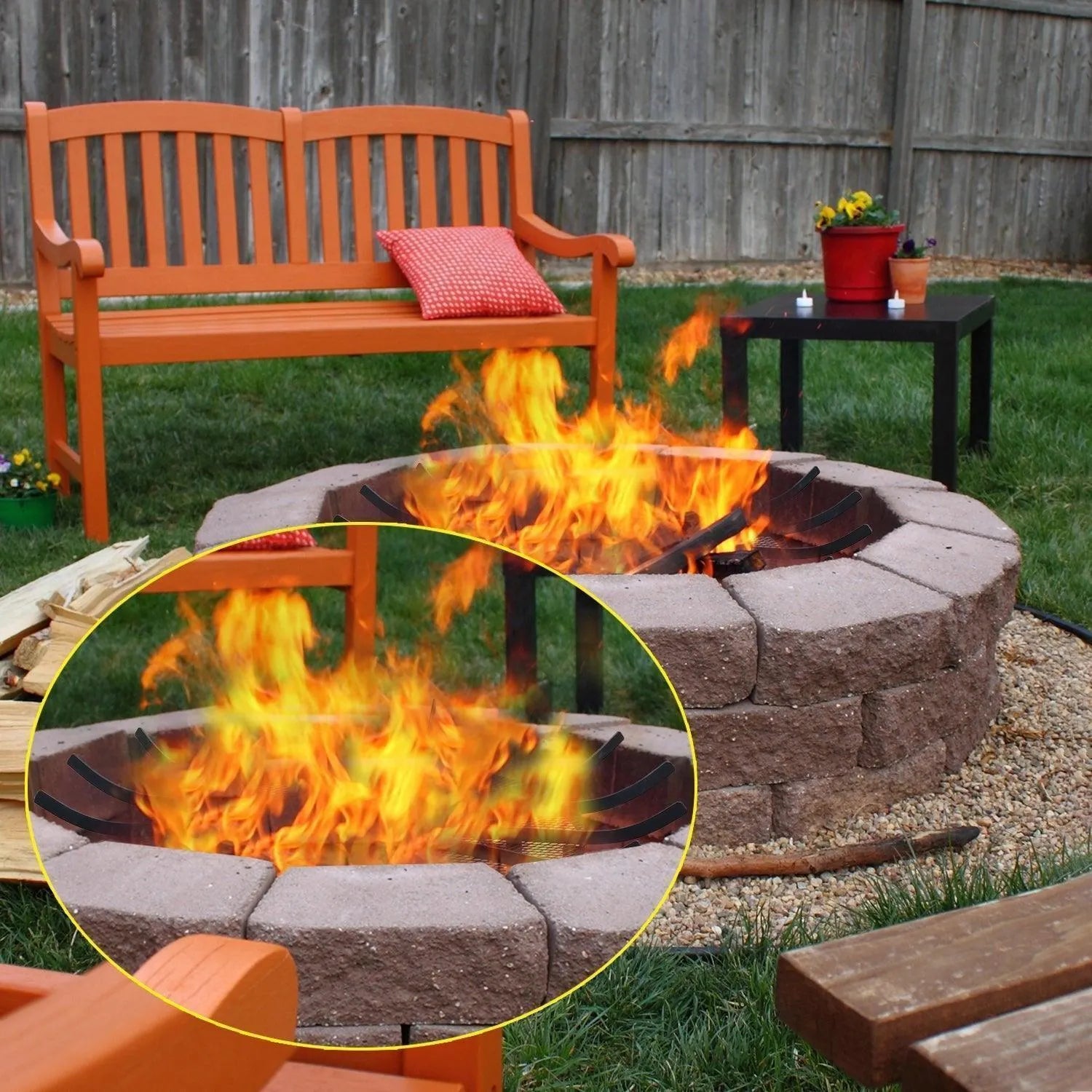 28''/32''/36''Round Spider Wagon Wheel Firewood Grates, Heavy Duty Fire Pit Grate Tool Aoodor   