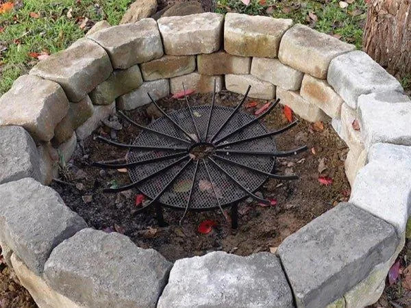 28''/32''/36''Round Spider Wagon Wheel Firewood Grates, Heavy Duty Fire Pit Grate Tool Aoodor   
