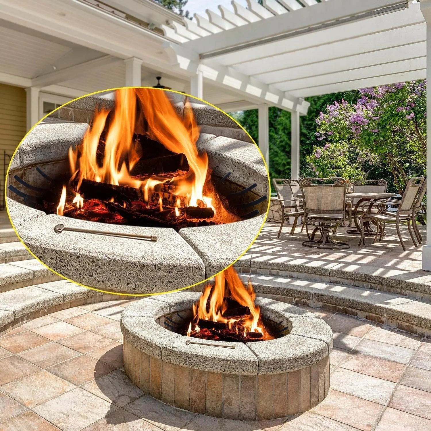 28''/32''/36''Round Spider Wagon Wheel Firewood Grates, Heavy Duty Fire Pit Grate Tool Aoodor   