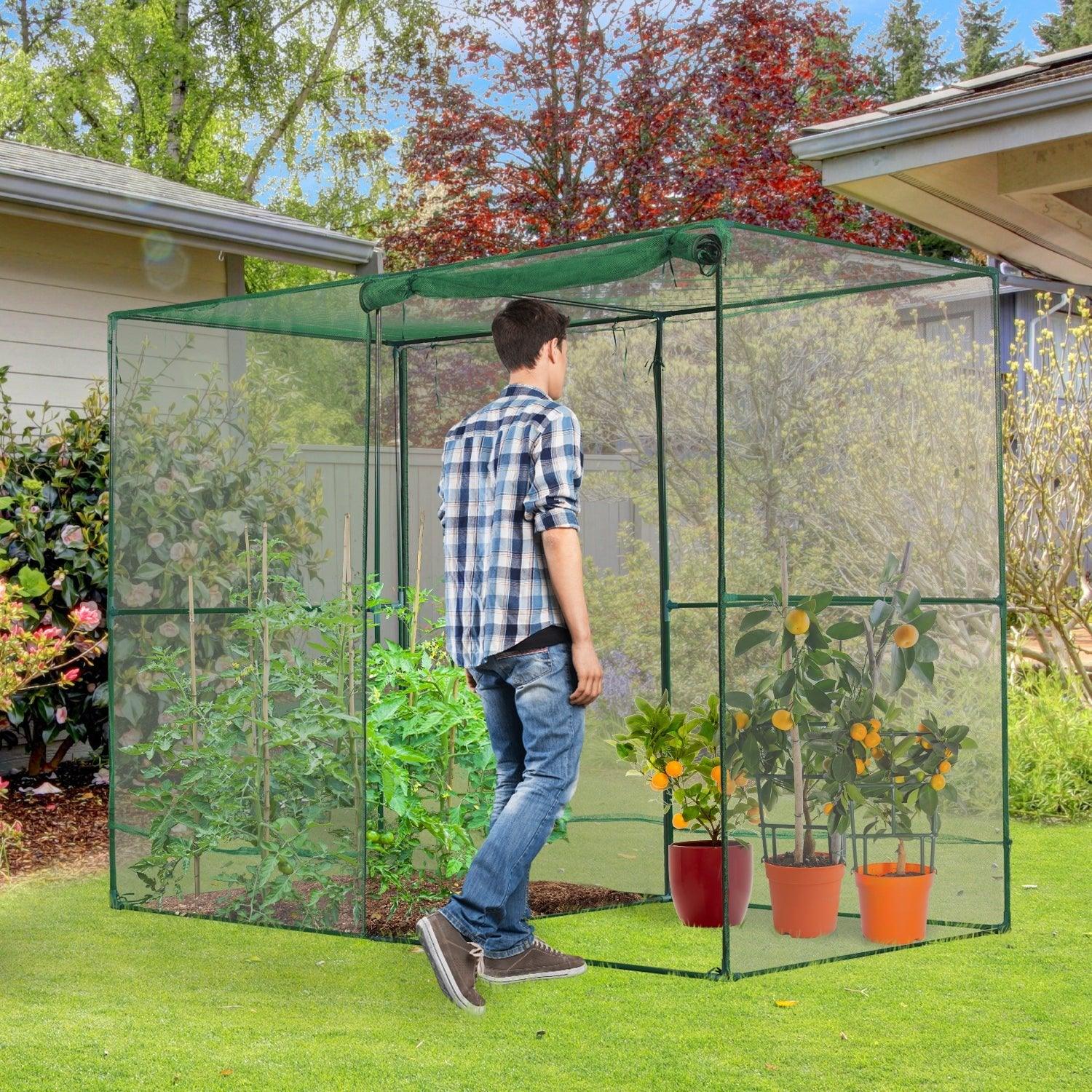 Crop Cage Plant Protection Netting Tent with Zipper for Vegetables Fruits and Plant Greenhouse Aoodor LLC