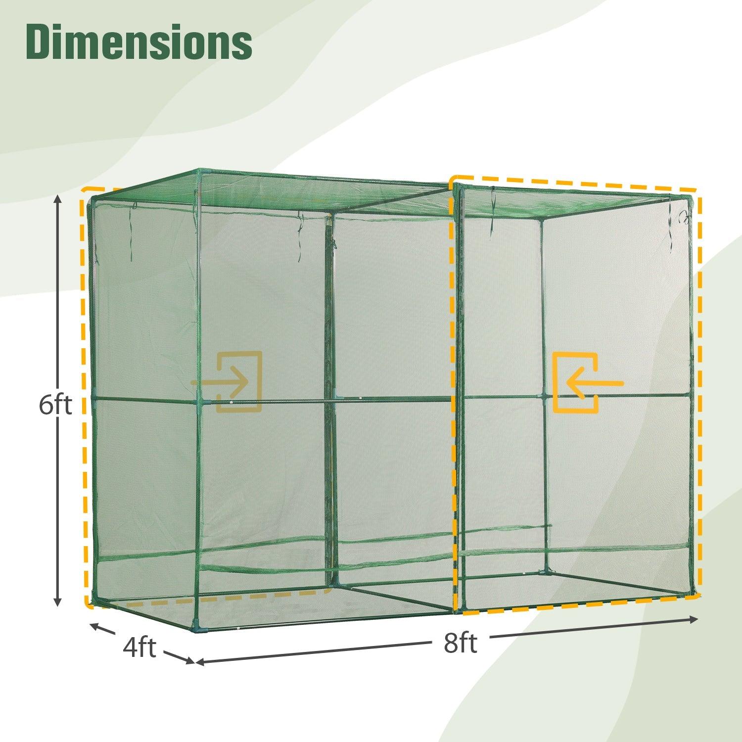 Crop Cage Plant Protection Netting Tent with Zipper for Vegetables Fruits and Plant Greenhouse Aoodor LLC