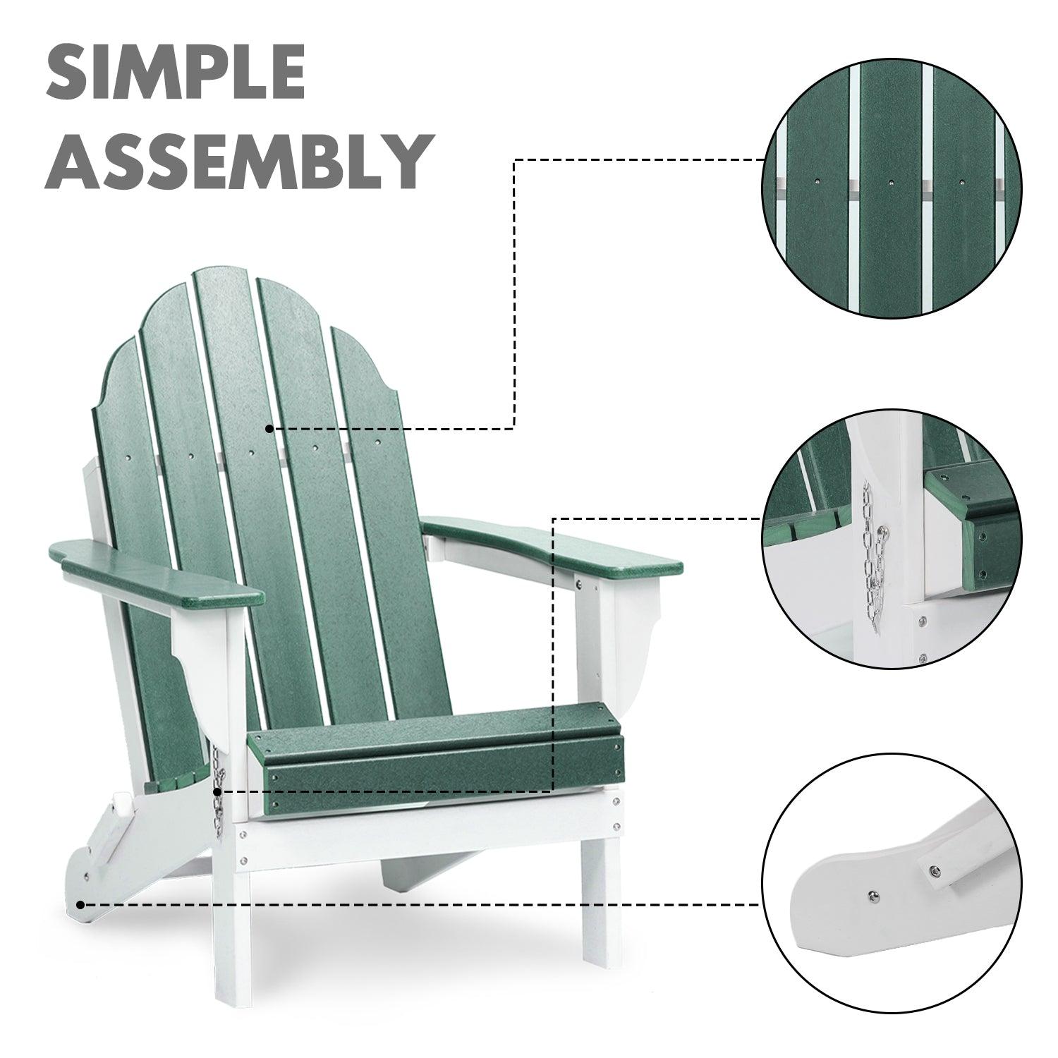Folding Adirondack Chair 31.5'' (L) x 28.74'' (W) x 37'' (H) Furniture Aoodor
