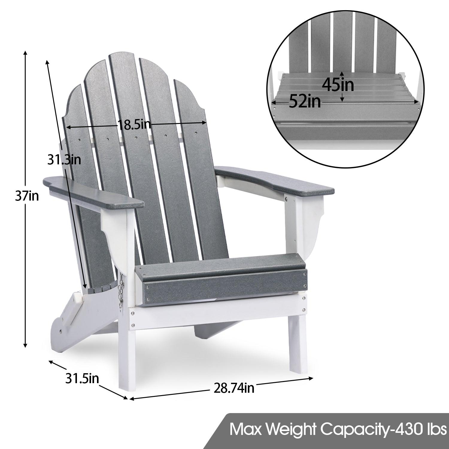 Folding Adirondack Chair 31.5'' (L) x 28.74'' (W) x 37'' (H) Furniture Aoodor