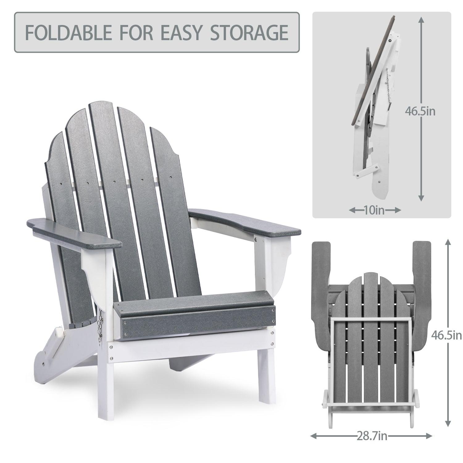 Folding Adirondack Chair 31.5'' (L) x 28.74'' (W) x 37'' (H) Furniture Aoodor
