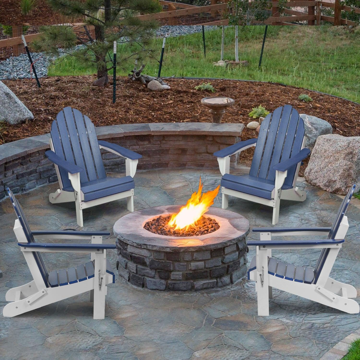 Folding Adirondack Chair 31.5'' (L) x 28.74'' (W) x 37'' (H) Furniture Aoodor