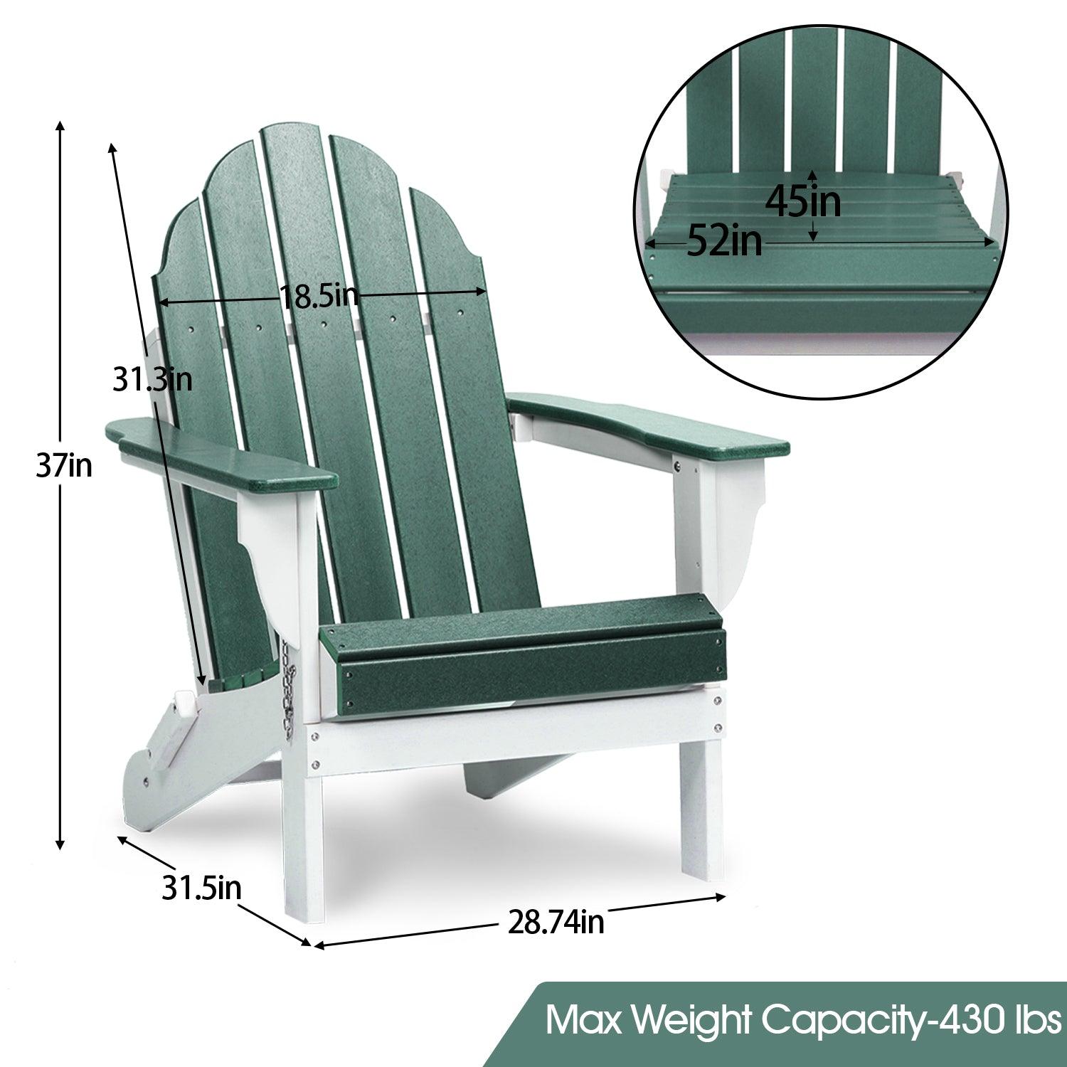 Folding Adirondack Chair 31.5'' (L) x 28.74'' (W) x 37'' (H) Furniture Aoodor