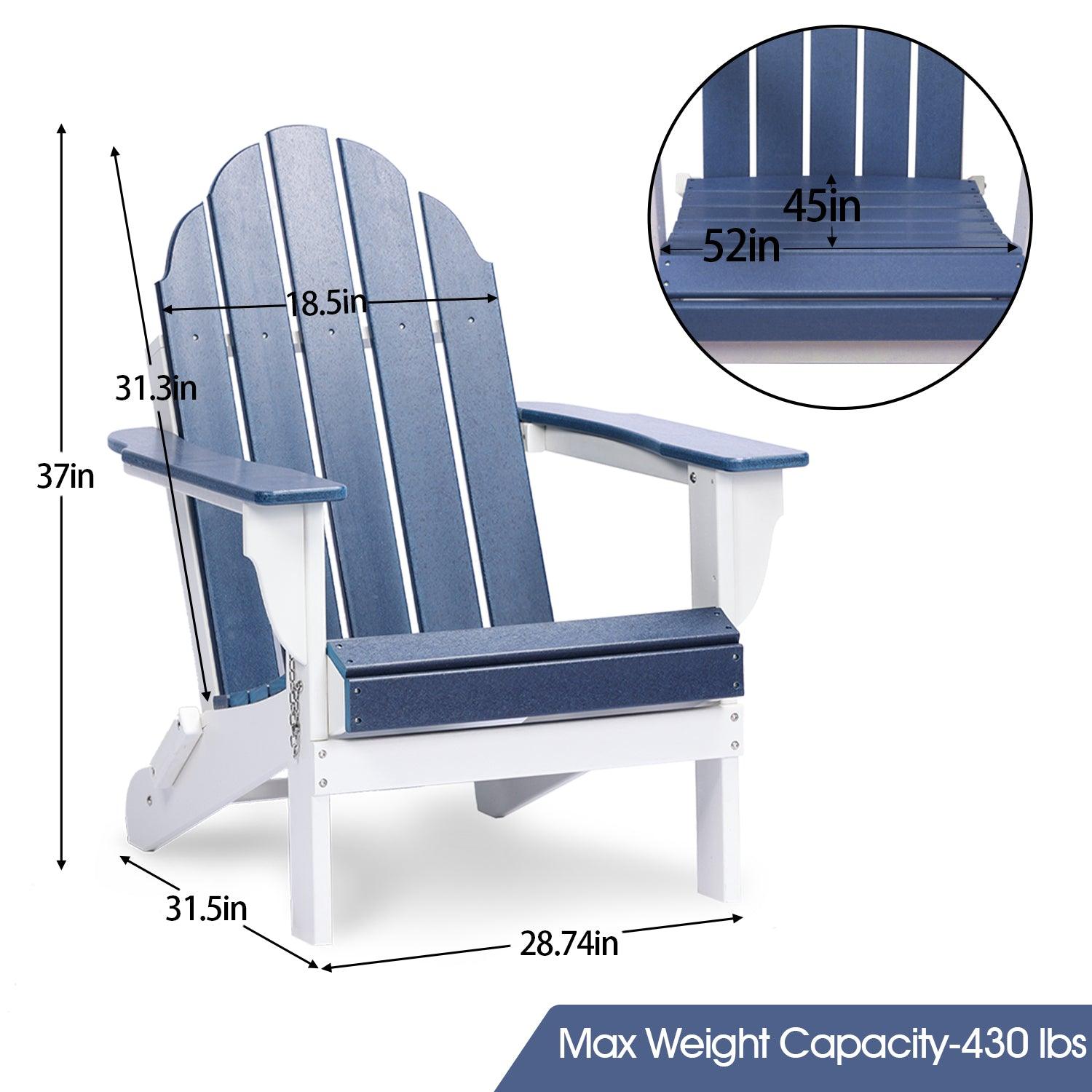 Folding Adirondack Chair 31.5'' (L) x 28.74'' (W) x 37'' (H) Furniture Aoodor