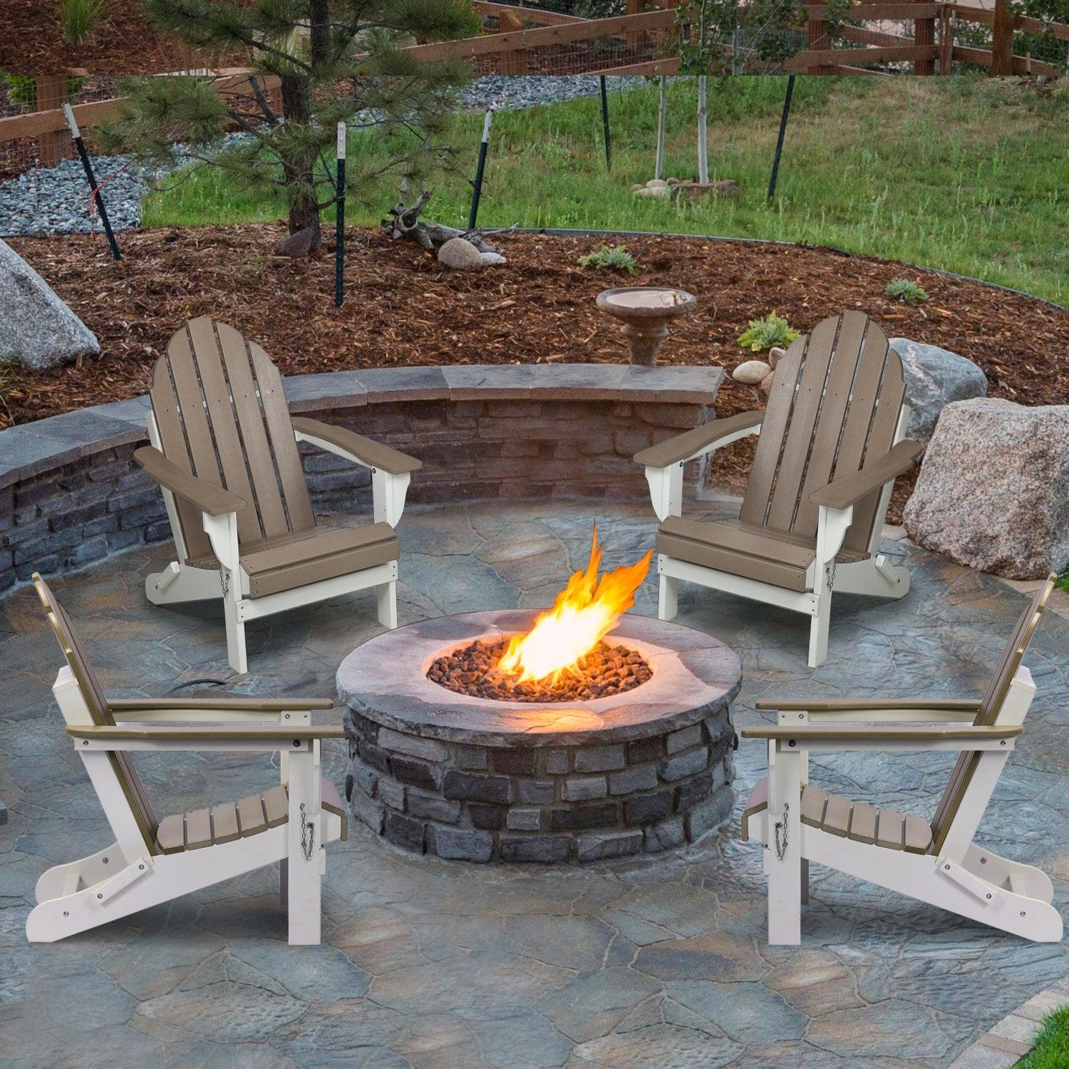 Folding Adirondack Chair 31.5'' (L) x 28.74'' (W) x 37'' (H) Furniture Aoodor
