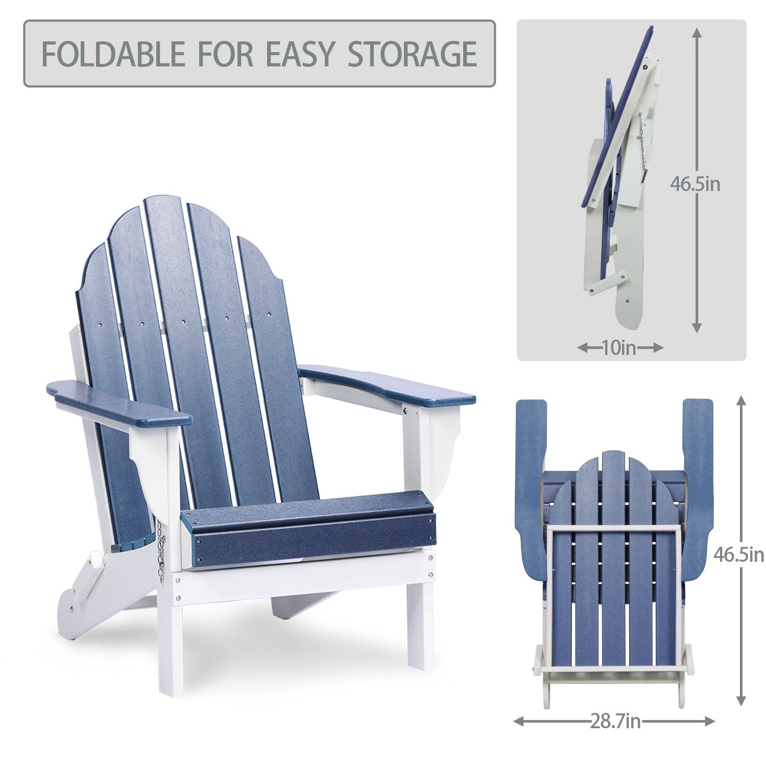 Folding Adirondack Chair 31.5'' (L) x 28.74'' (W) x 37'' (H) Furniture Aoodor