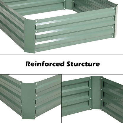 Outdoor Raised Garden Bed 3' x 3' x 1' Galvanized Steel Planter Box - Set of 2  Aoodor