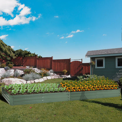 Outdoor Raised Garden Bed 6' x 3' /8' x 4' - Reinforced Galvanized Steel Planter Box for Vegetables, Patio, Outdoor Yard Planter Aoodor   