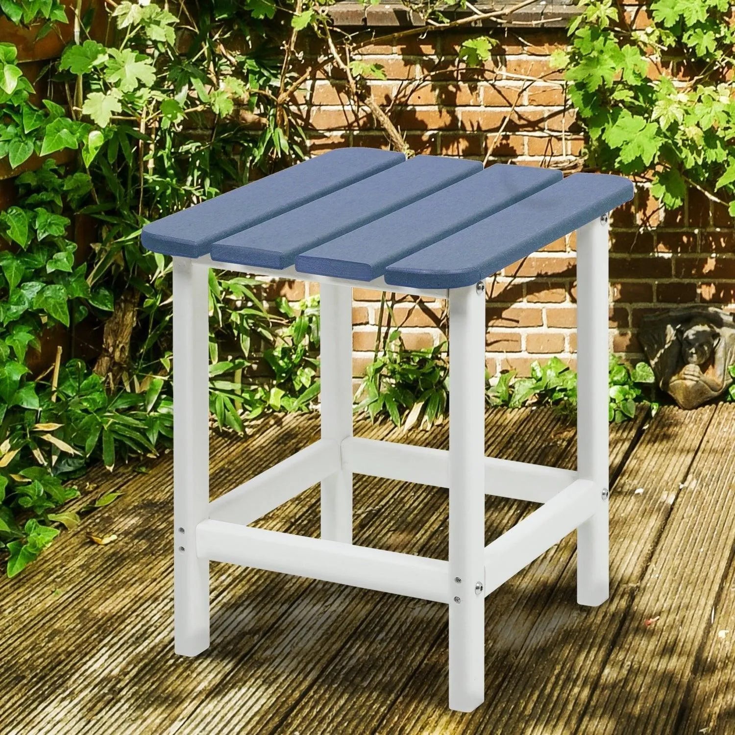 Outdoor Side Table, Square Adirondack Patio End Table for Patio, Pool, Porch Furniture Aoodor   