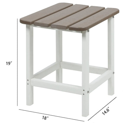 Outdoor Side Table, Square Adirondack Patio End Table for Patio, Pool, Porch Furniture Aoodor   