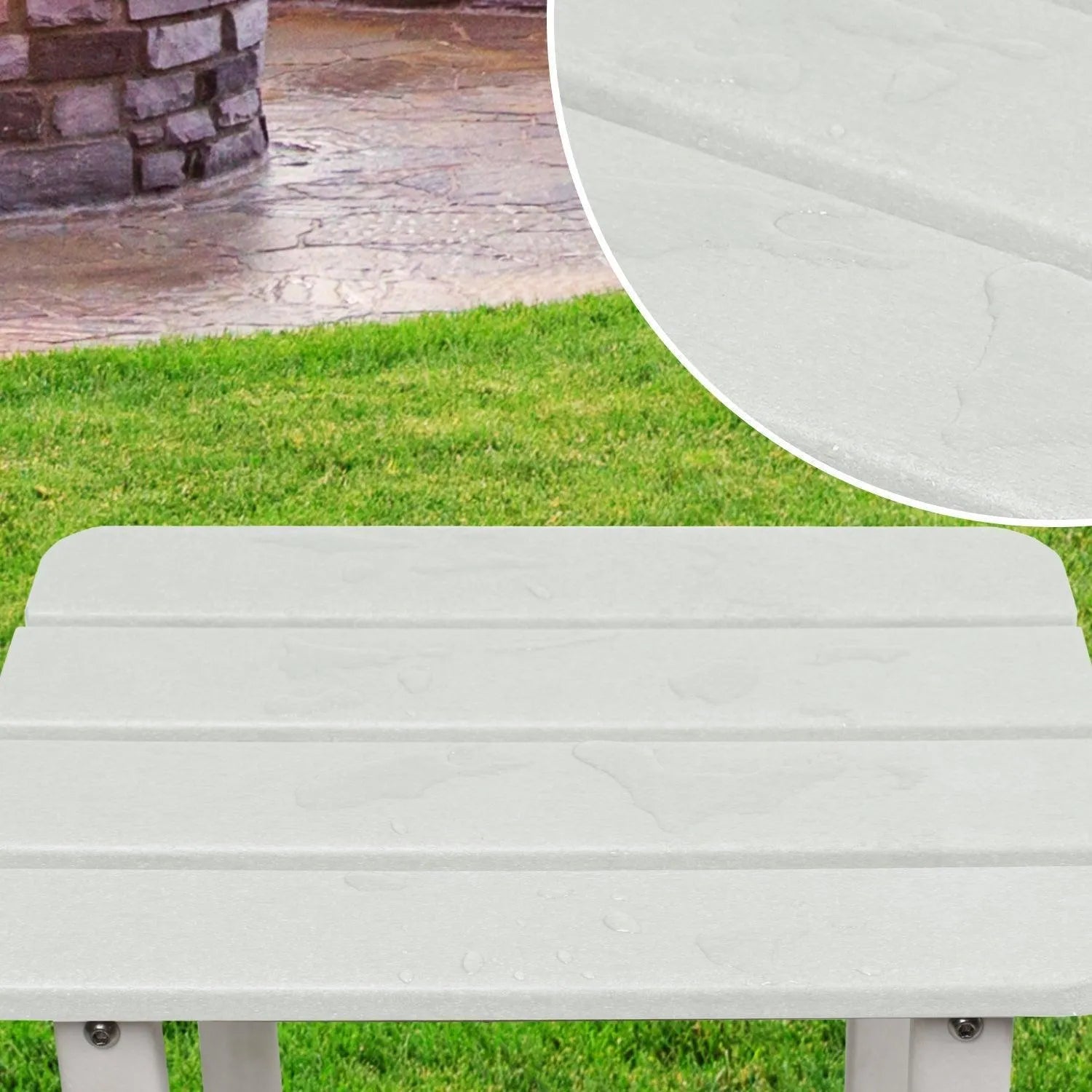 Outdoor Side Table, Square Adirondack Patio End Table for Patio, Pool, Porch Furniture Aoodor   