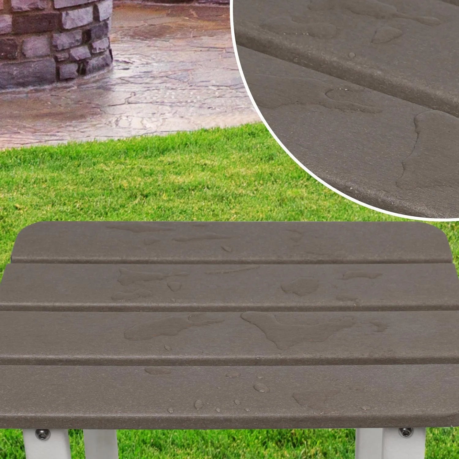 Outdoor Side Table, Square Adirondack Patio End Table for Patio, Pool, Porch Furniture Aoodor   