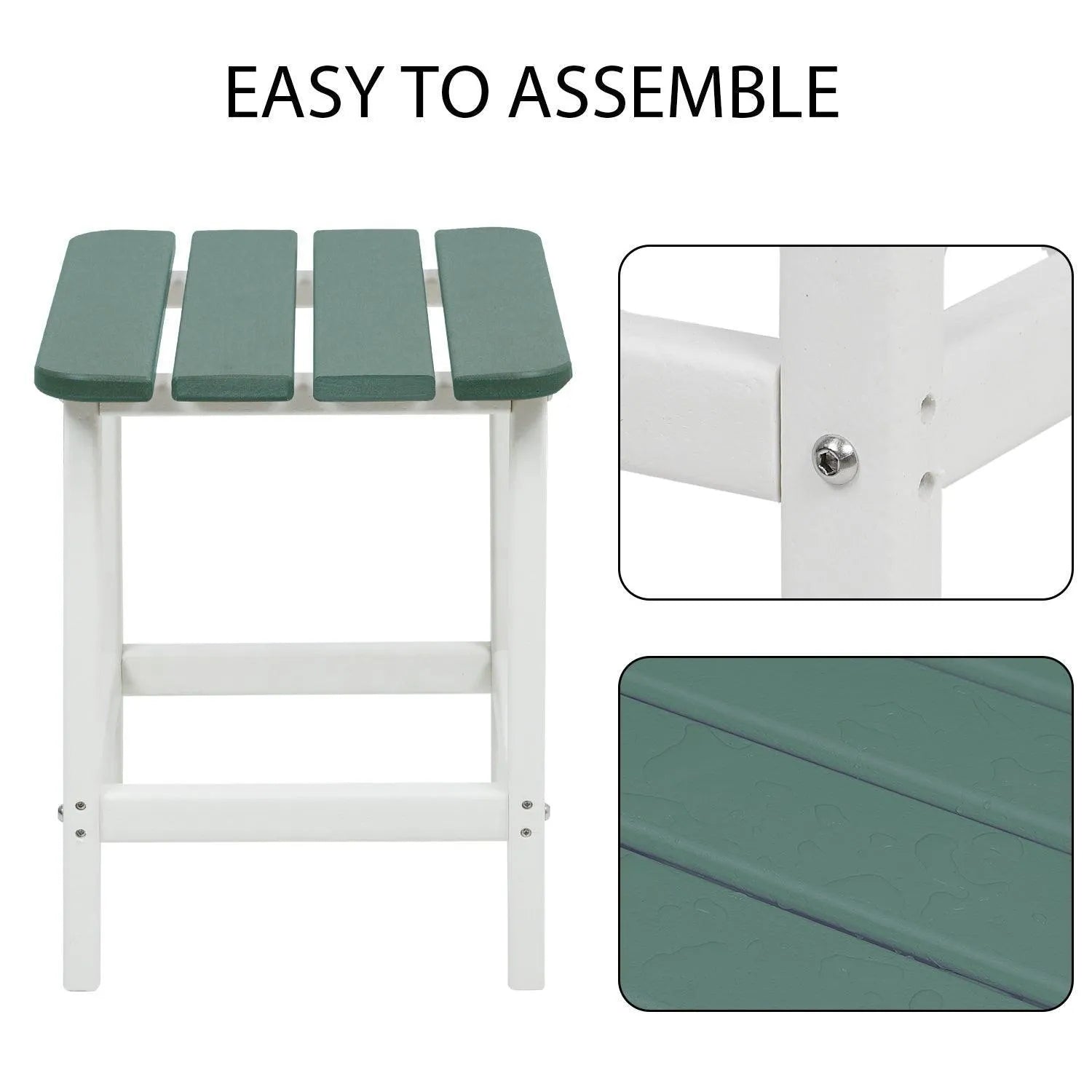 Outdoor Side Table, Square Adirondack Patio End Table for Patio, Pool, Porch Furniture Aoodor   
