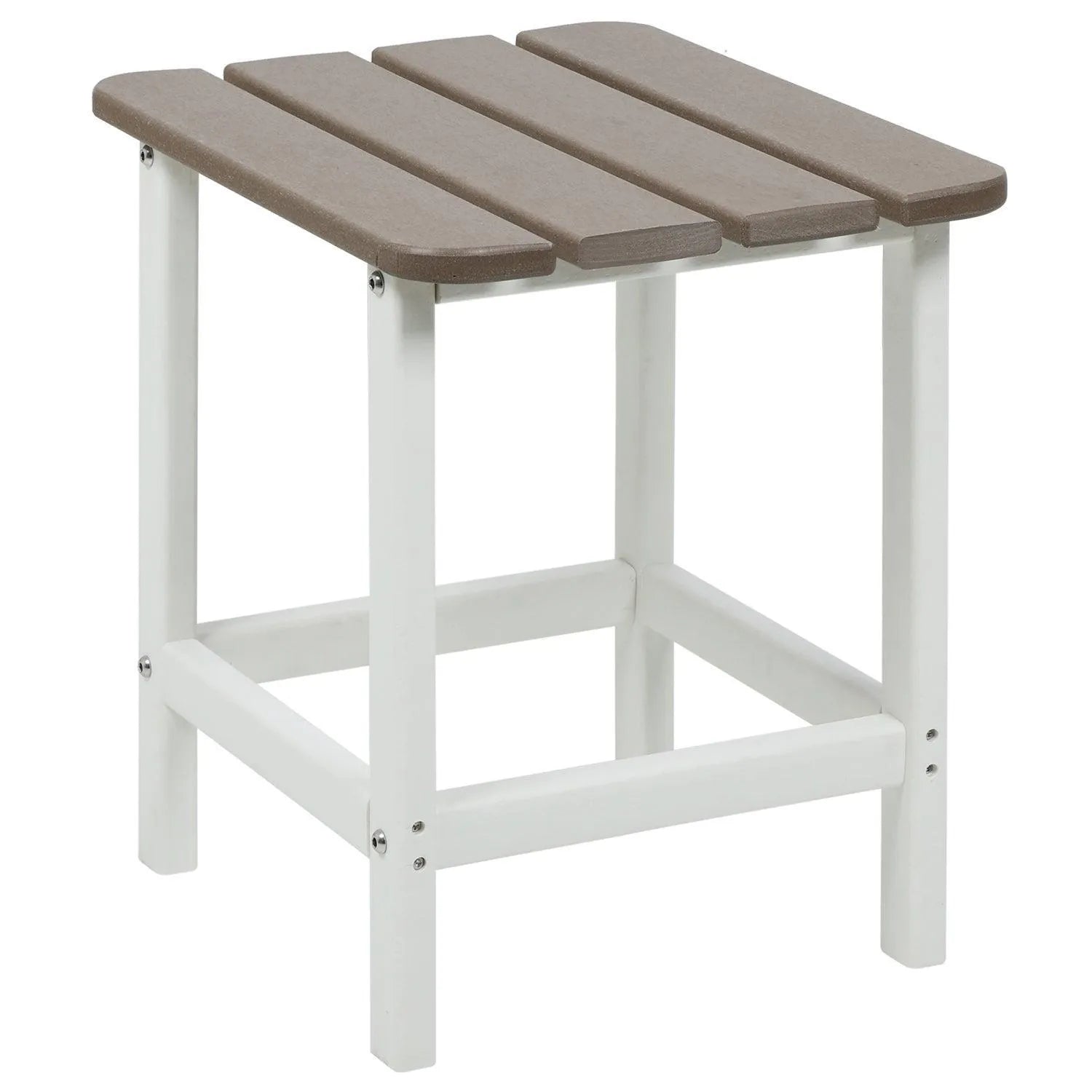 Outdoor Side Table, Square Adirondack Patio End Table for Patio, Pool, Porch Furniture Aoodor Brown  