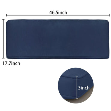 Patio Bench Cushion 46.5” x 17.5” x 3” CUSHION Aoodor