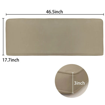 Patio Bench Cushion 46.5” x 17.5” x 3” CUSHION Aoodor