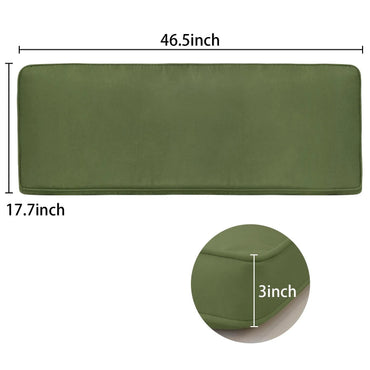 Patio Bench Cushion 46.5” x 17.5” x 3” CUSHION Aoodor