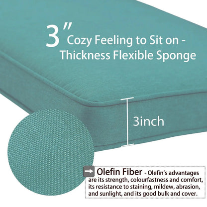Patio Chaise Lounger Cushions Set of 2, Olefin Fabric, Water-Resistant, 72x21x3 Inches(Only Cushions) CUSHION Aoodor   